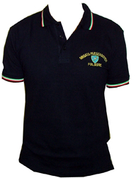 POLO MANICHE CORTE CON BORDO TRICOLORE RICAMO FOLGORE